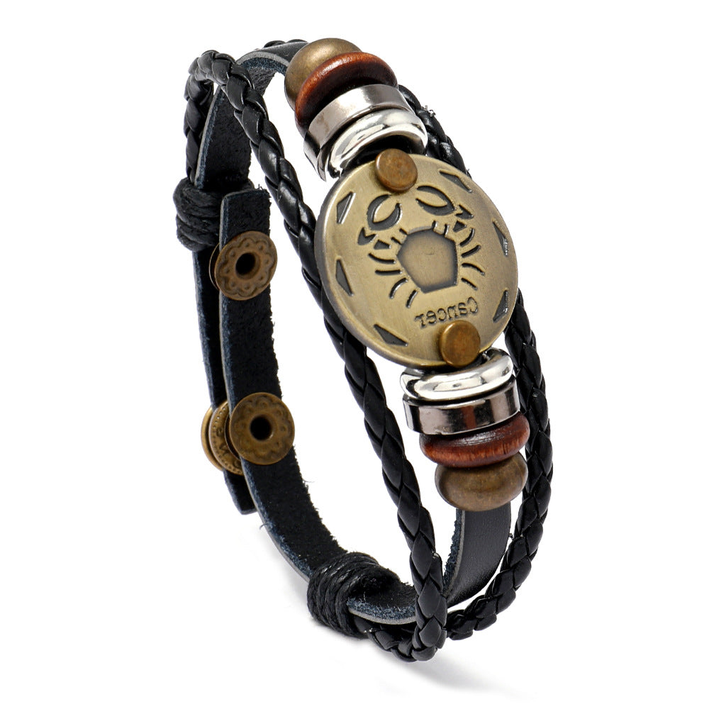 Constellation Cattle Leather Birthday Gift Adjustable Size Bracelets