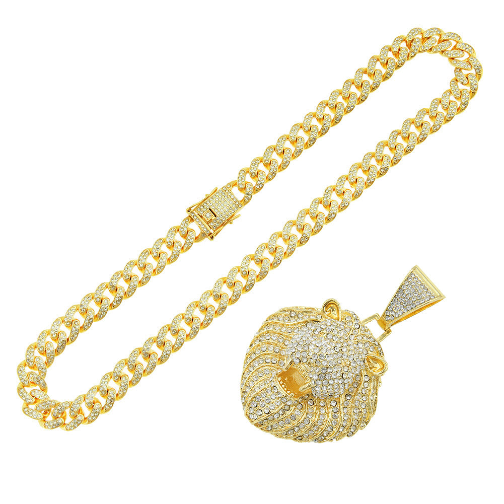 Colliers de hanche avec pendentif tête de Lion pour hommes, chaîne à maillons cubains