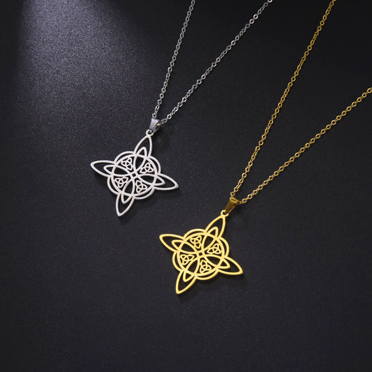 Korean Style Personalized Witch Celtic Triangle Pendant Necklaces