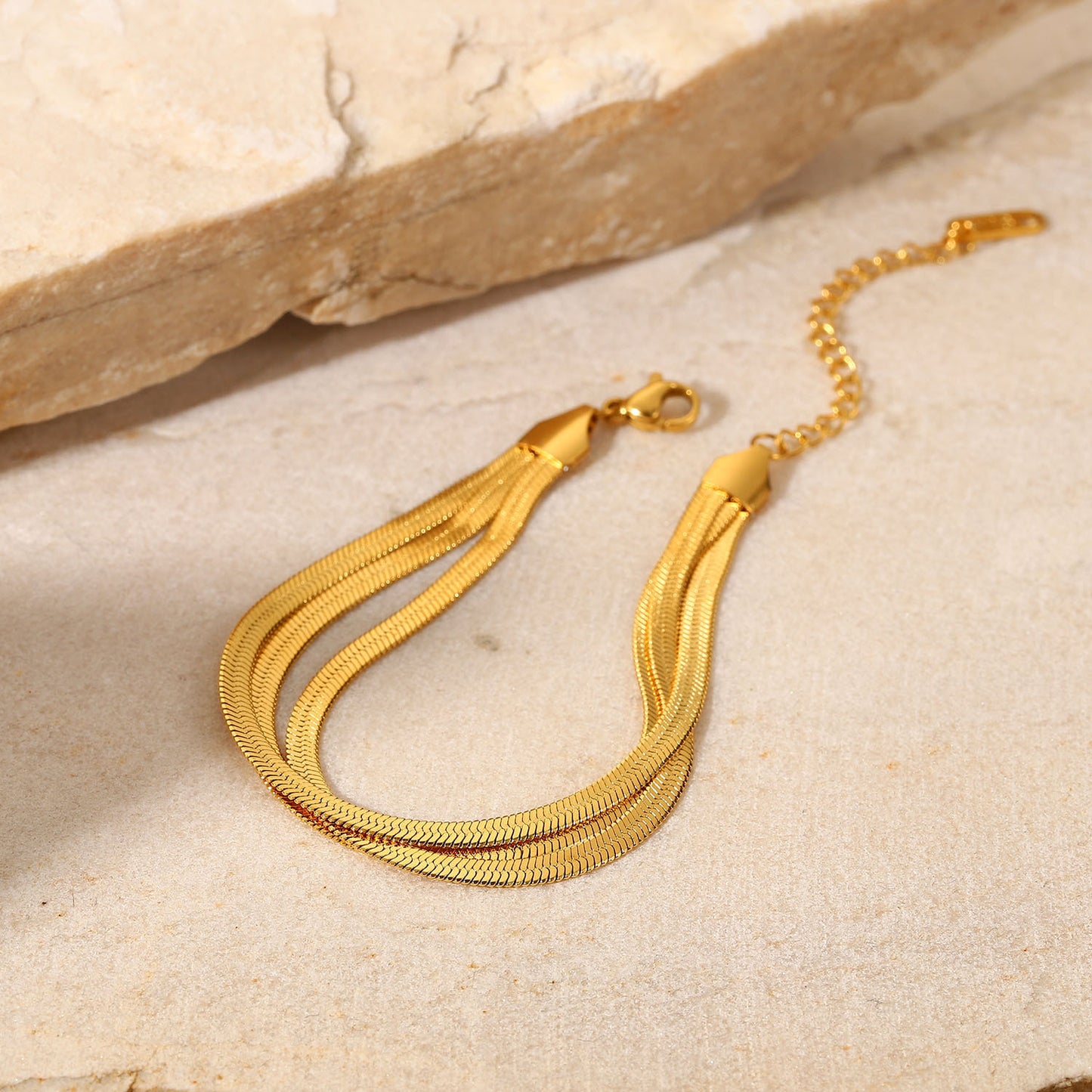 Damen-Kettenarmbandschmuck, vergoldete, stapelbare Armbänder