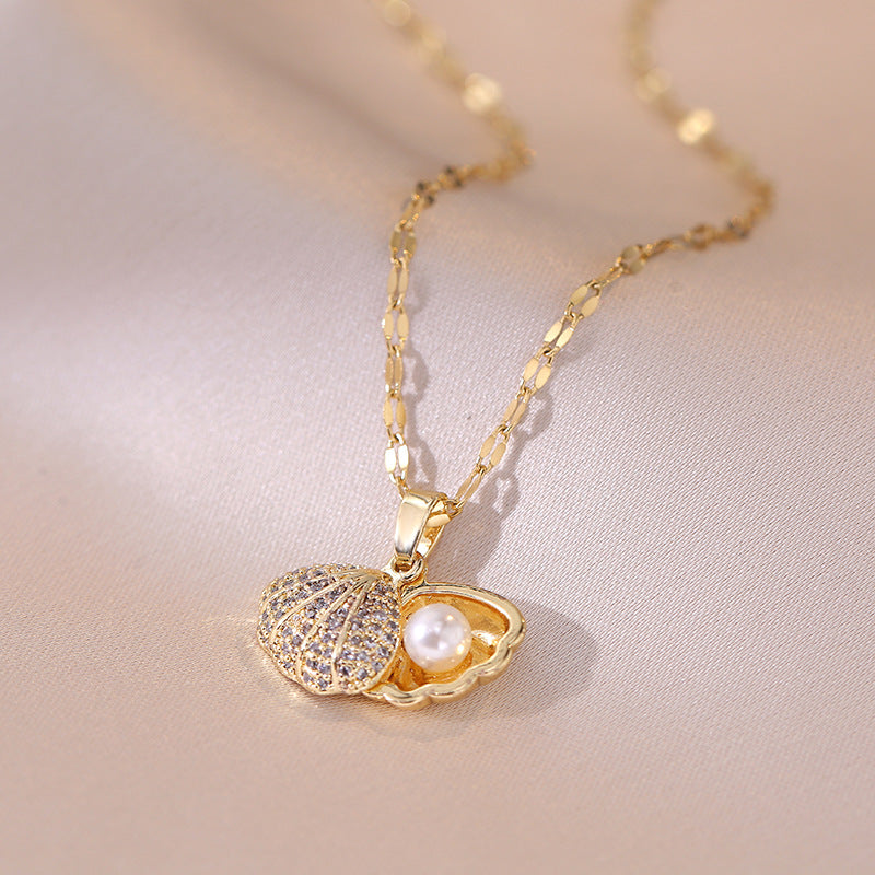 Women's Pearl Zircon Korean Style Fashion Light Luxury Temperament Necklaces