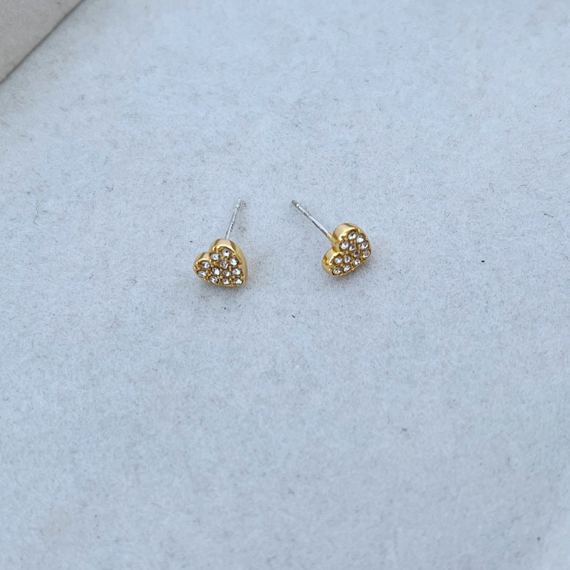 Women's Sweet Simple Dignified Rhinestone Inlaid Design Earrings