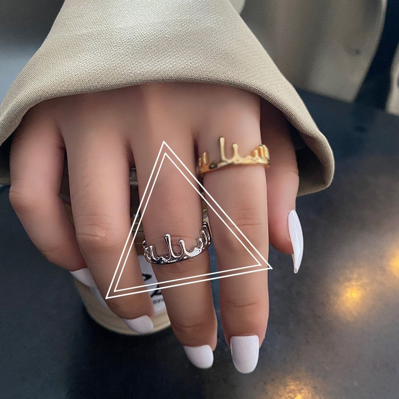 Crown Female Trend Zeigefinger mit öffnenden einfachen Ringen