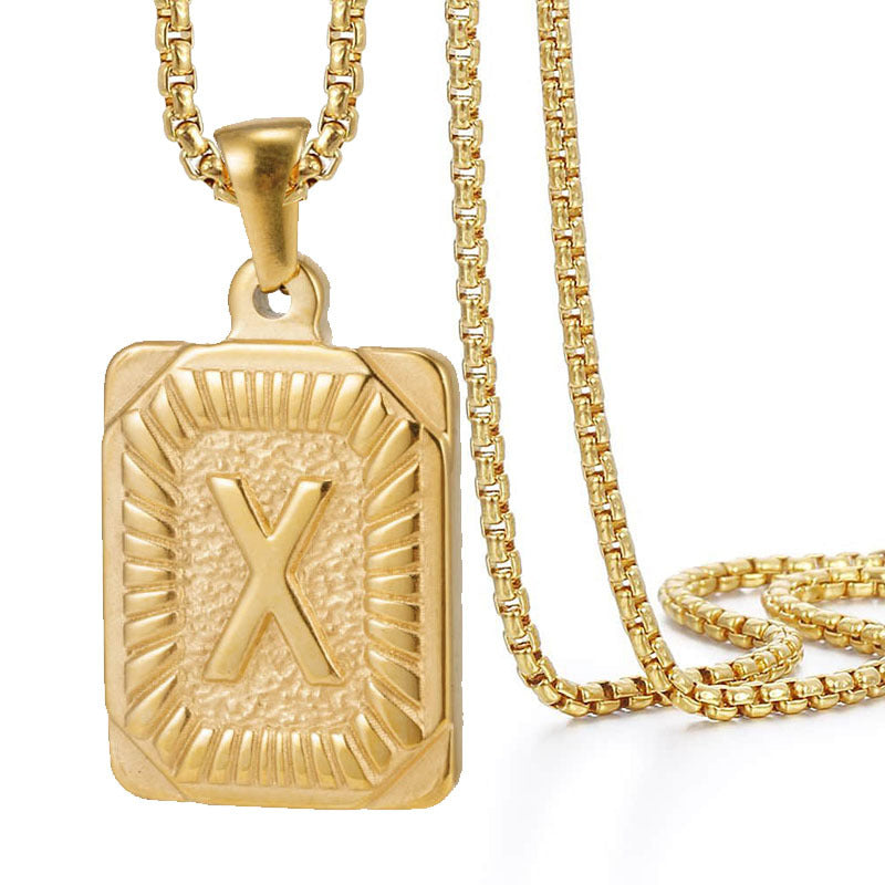 Colliers dorés simples en acier inoxydable Hip Hop pour hommes