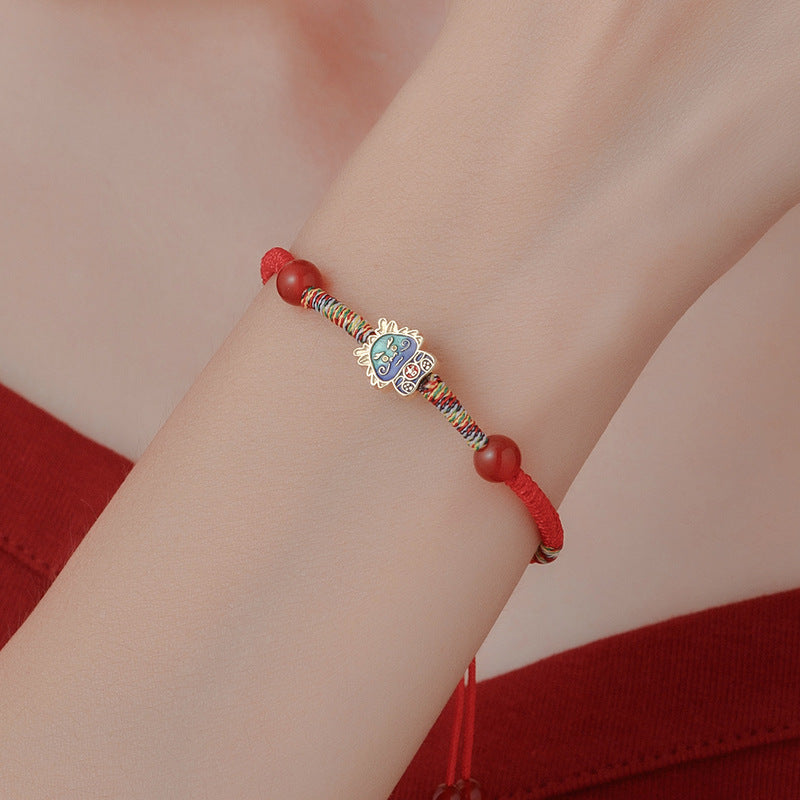Original Life geflochtene rote Seil-Sterlingsilber-Design-Nationalarmbänder