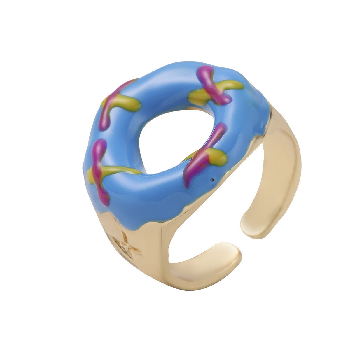 Creative Alloy Drip Donut Hip Hop Rings
