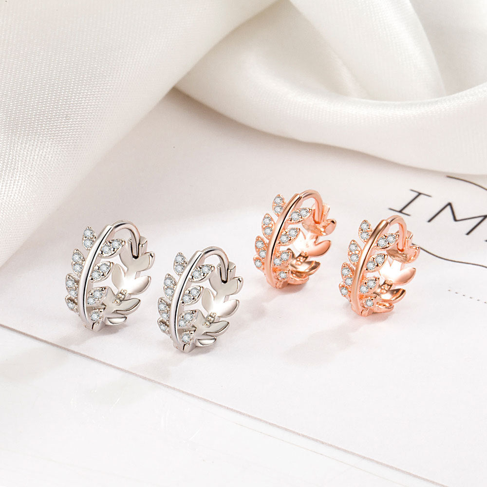 Women's Korean Leaf Eardrop Design Trendy Style Earrings