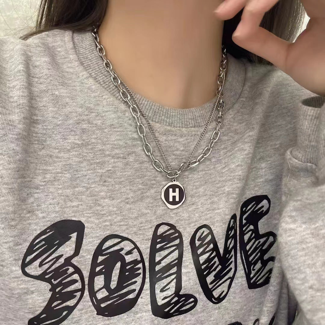 Women's & Men's Letter Fashion Design Hip Hop Couple Ornament Necklaces