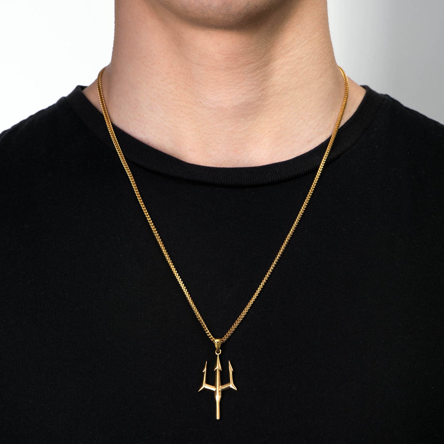 Colliers minimalistes avec pendentif Trident Sea King pour hommes