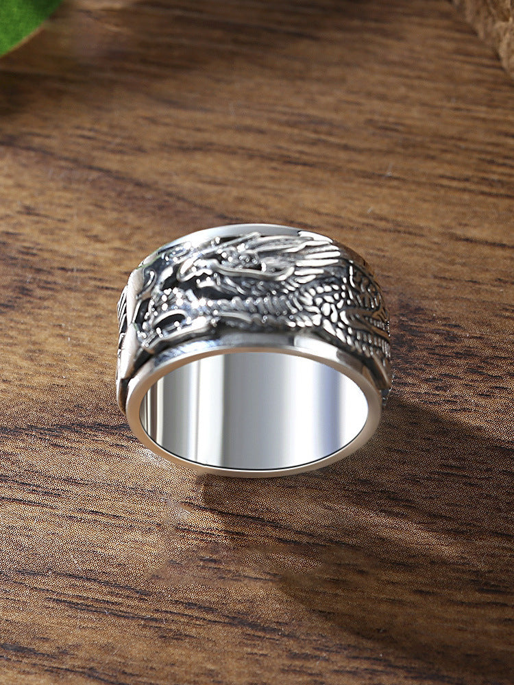 Rotierende Retro-Persönlichkeitsringe mit breitem Gesicht für Herren