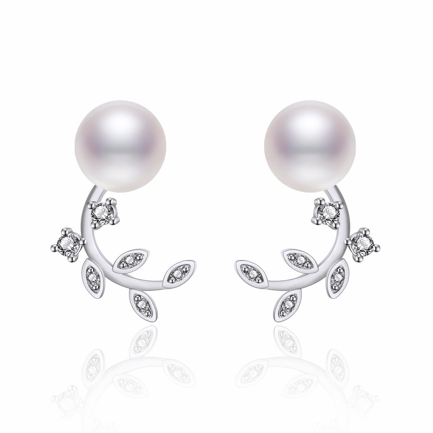 Bright Pearl Leaf-shaped Personalized High-grade Graceful Earrings