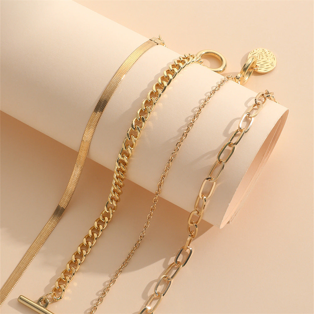 Knochenkettenanzug für Damen, Retro-Armbänder mit Metallschnalle