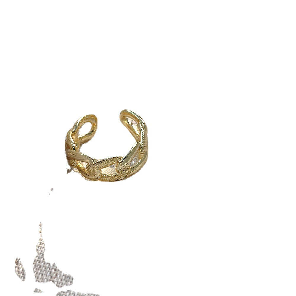 Women's Luxury Fashion Opening Zircon Adjustable Gold Rings