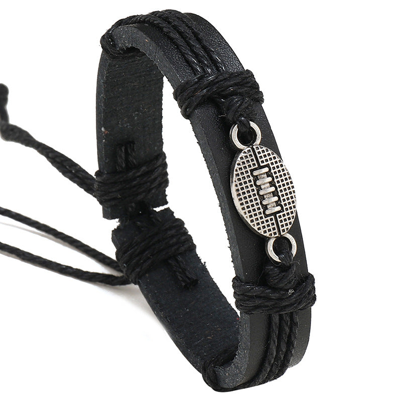 Herren-Tragegurt, handgewebte Armbänder aus schwarzer Lederlegierung