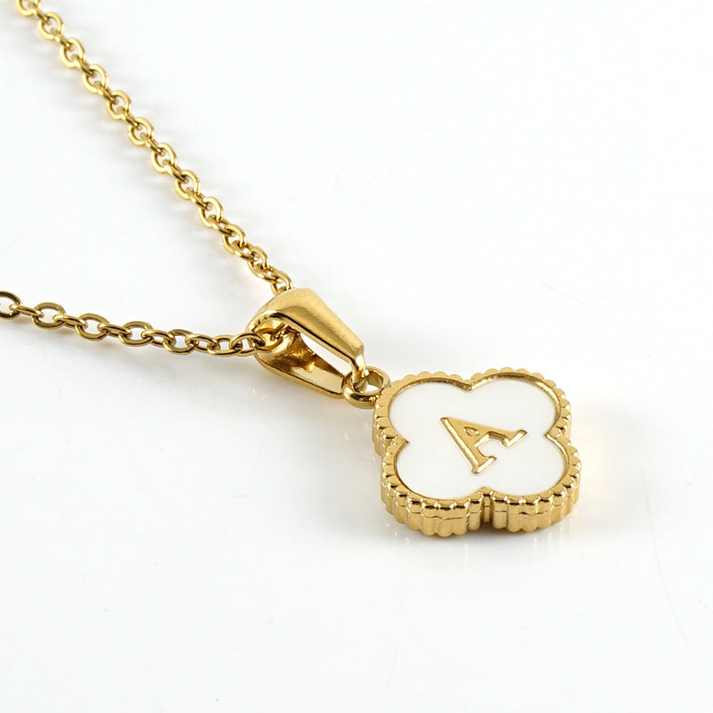 Women's Four-leaf Clover Pendant Stainless Steel Gold Necklaces