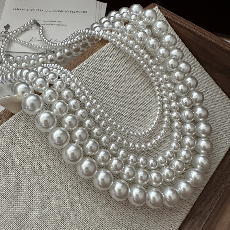 Sterling Sier Bright Pearl Korean Niche Necklaces