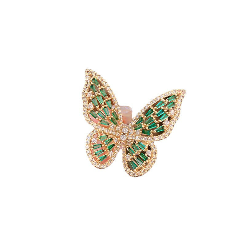 Luxury Super Fairy Zircon Butterfly Open Index Finger Rings
