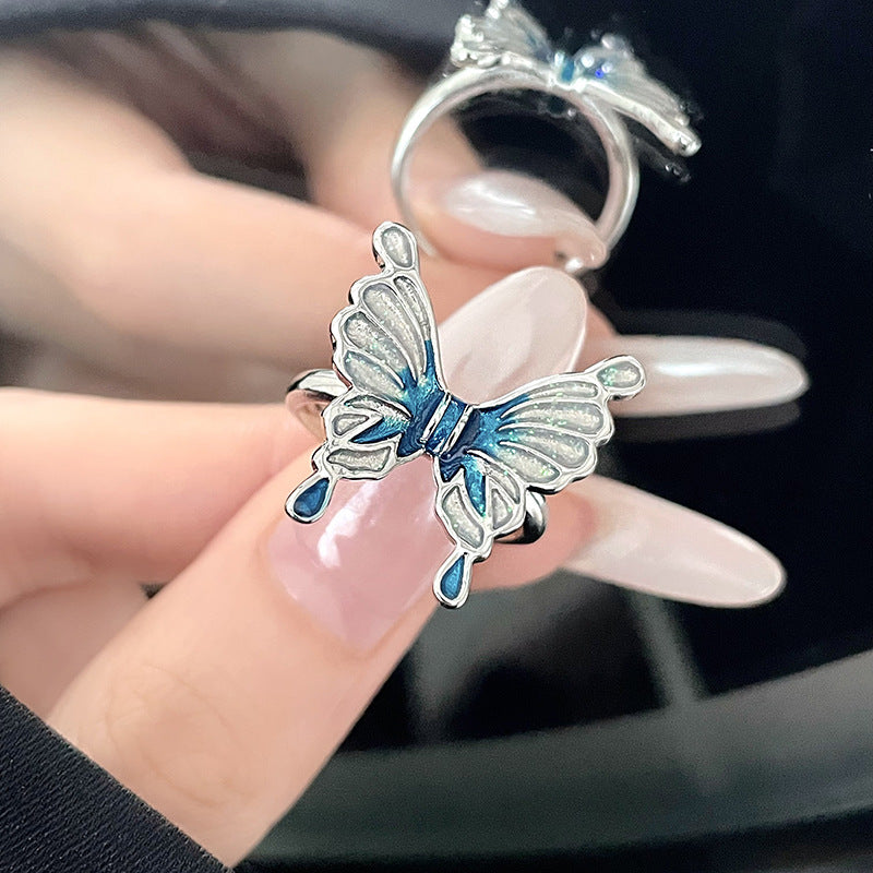 Butterfly Female Temperament Light Luxury Design Rings