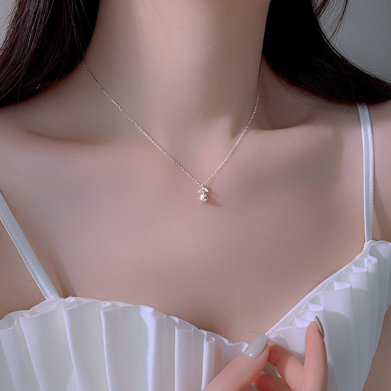 Collier avec pendentif tulipe pour femme, Niche en argent Sterling de Style coréen