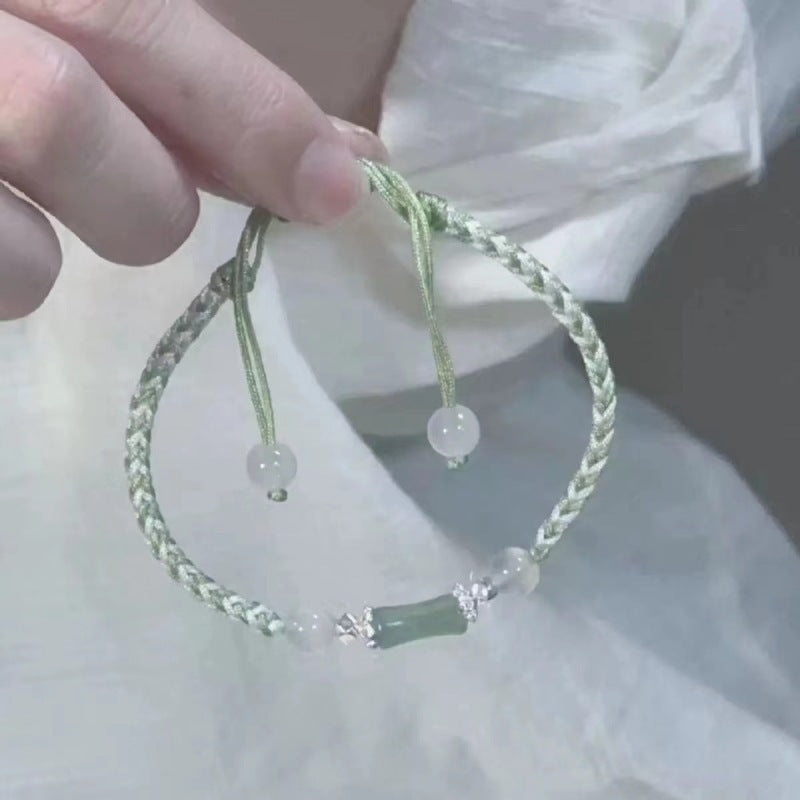 Handgefertigte Hochhaus-Armbänder aus natürlichem schwarzem Achat-Bambus