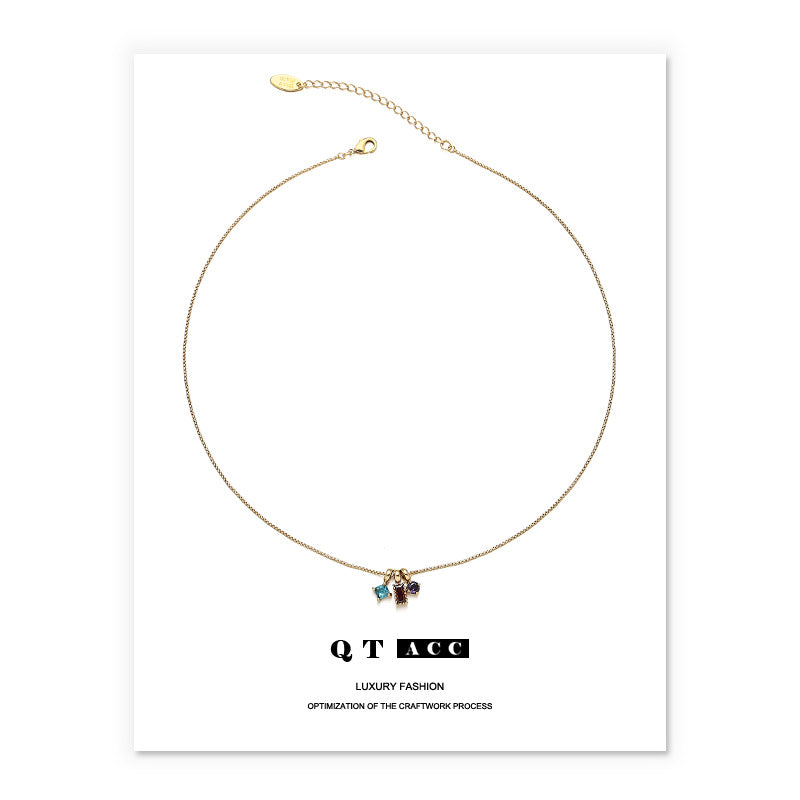 Colliers de cou à pendentif en Zircon de couleur d'été gracieuse pour femmes