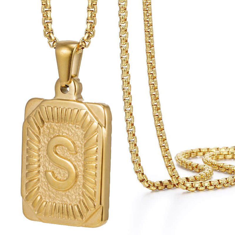 Colliers dorés simples en acier inoxydable Hip Hop pour hommes