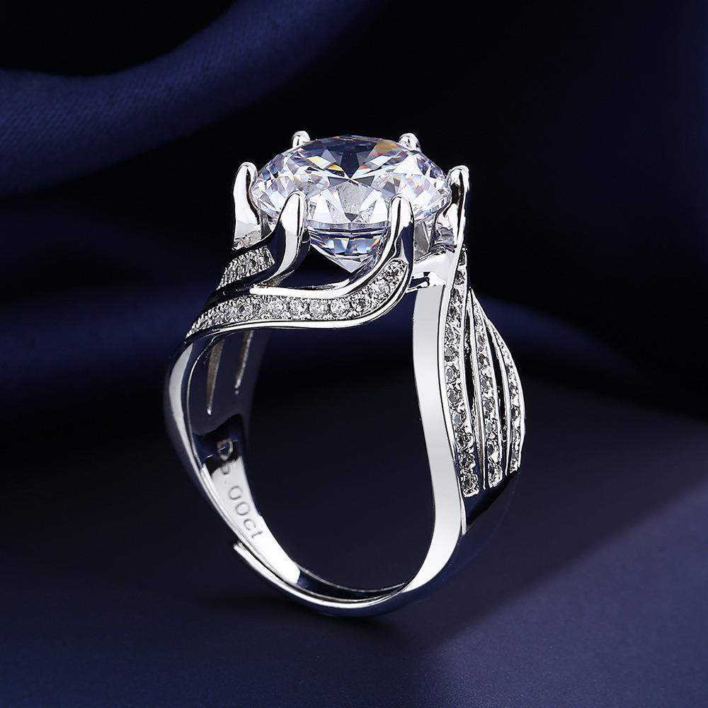 Princess Diamond Big Luxury Karat Artificial Female Rings