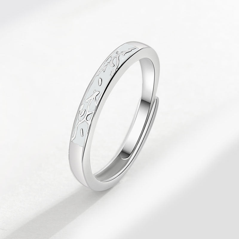 Damen- und Herren- und Fischpaar-Einpaar-Nischen-Persönlichkeitsringe mit offenem Ende