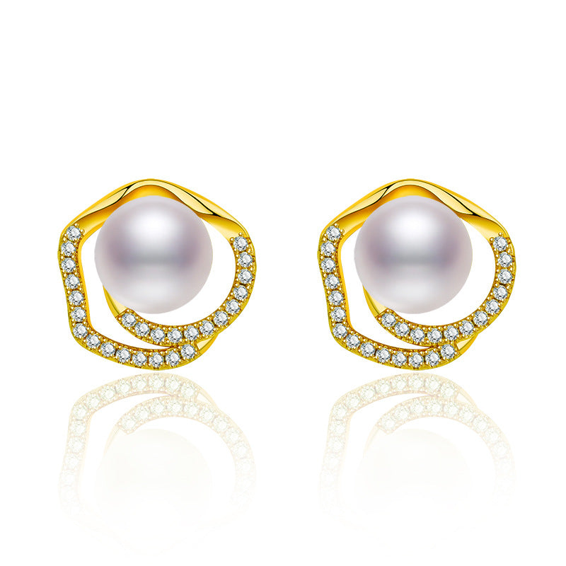 Elegante, hochwertig vergoldete Naturperlenringe für Damen im klassischen Stil