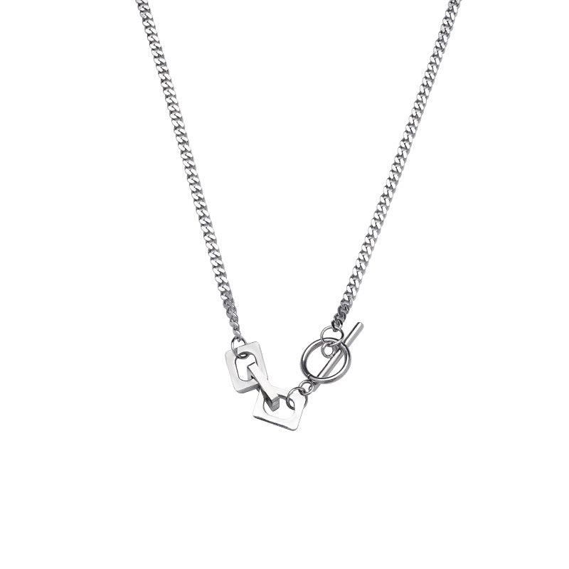 Femmes et hommes et boucle carrée en acier titane pour et colliers cool à la mode