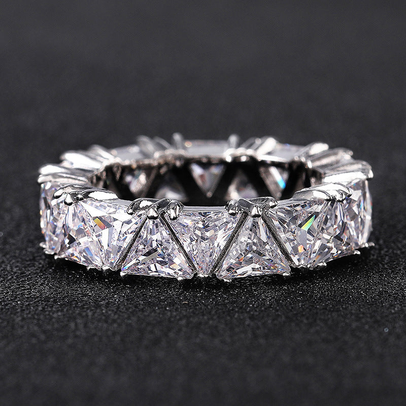Shi Full Circle Inlaid Single Row Rings