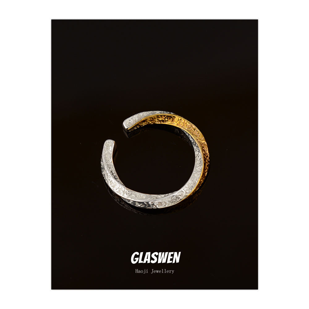 Women's Flower Mobius Strip High-grade Clover Open Rings