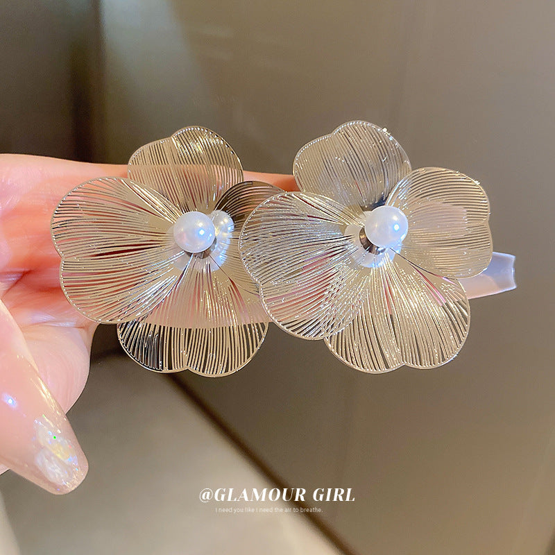 Women's Sier Needle Metal Flower Elegant Fashion Rings