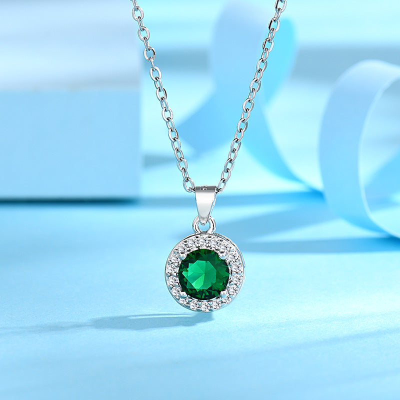 Fashion Zircon Round Colored Gems Female High Necklaces