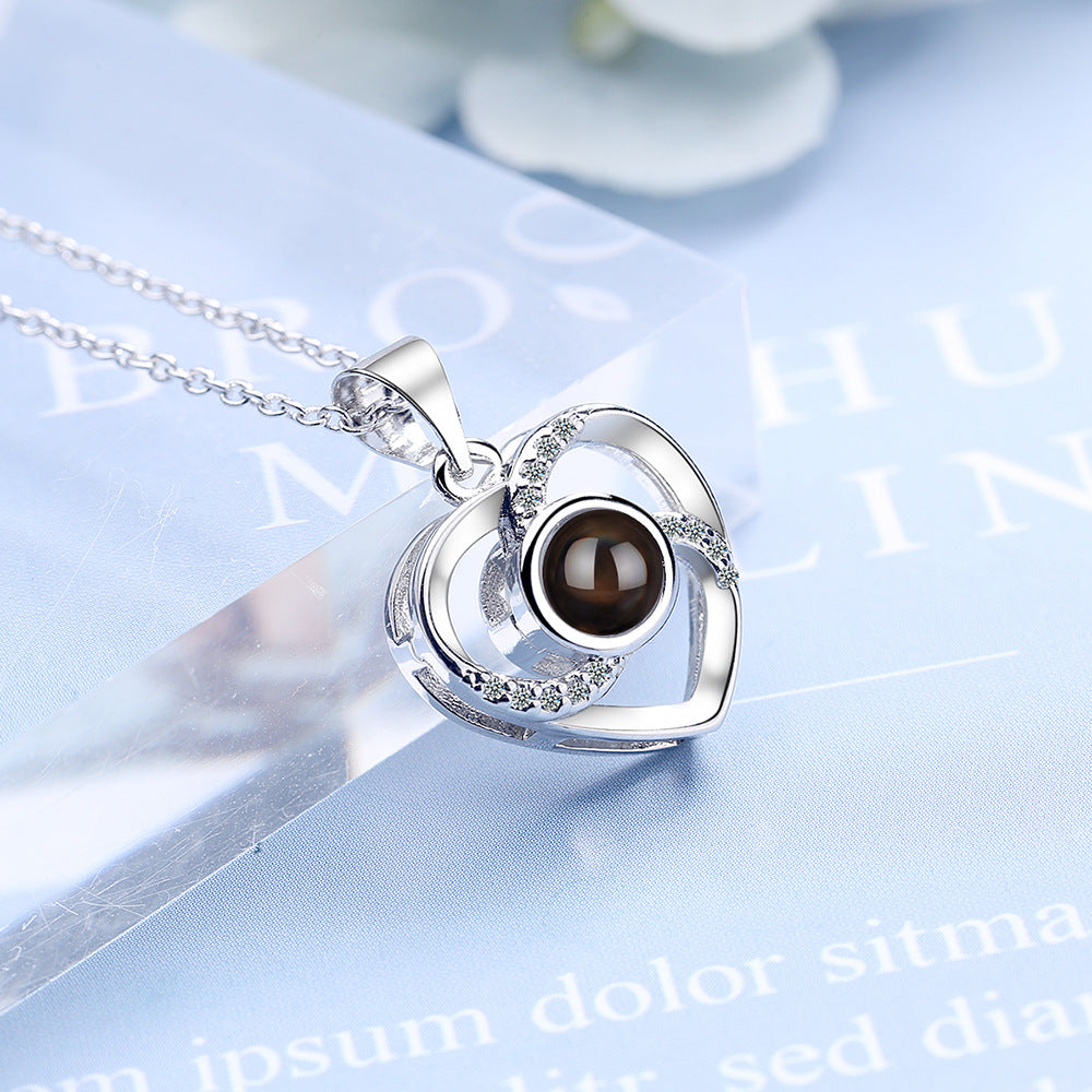 Projection Love Heart Female Languages You Necklaces