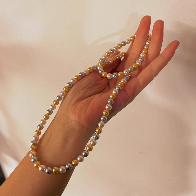 Colliers de perles de haute qualité en perles de couleurs mélangées pour femmes