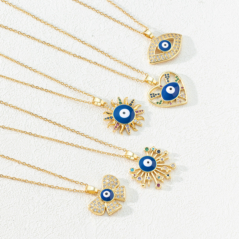 Wind Devil's Eye French Oil Drop Necklaces