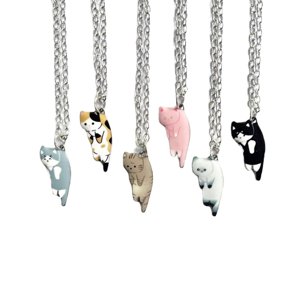 Cat Black Print Brown Siamese Kitten Necklaces
