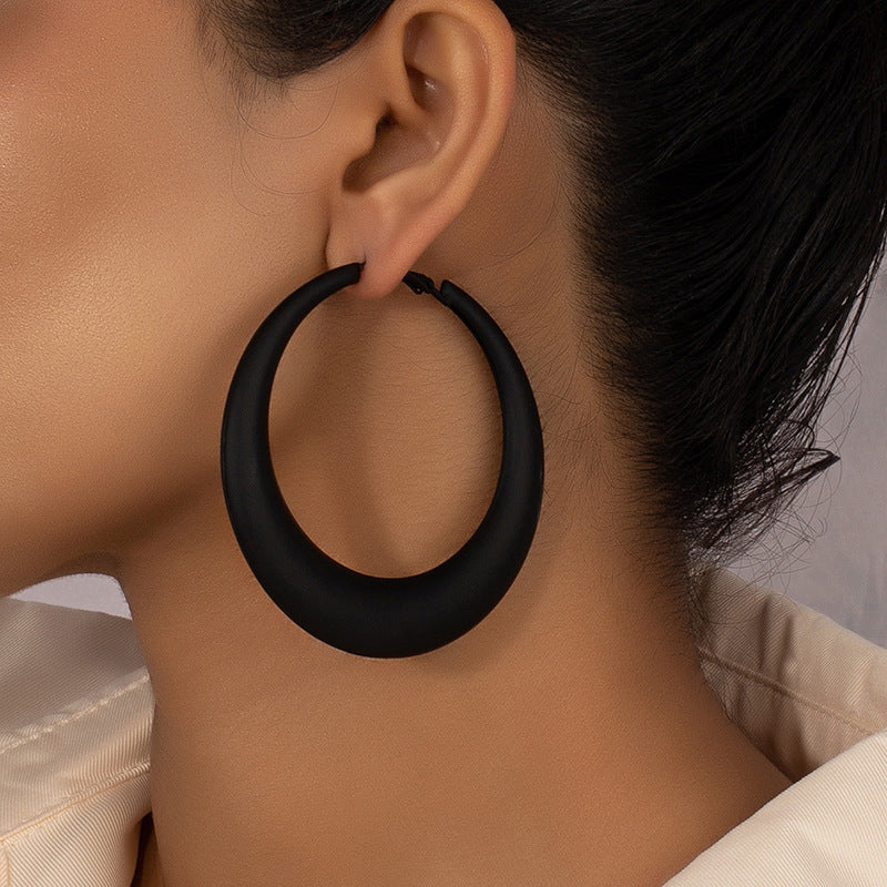 Spray Paint Large Hoop Circle Personality Fashion Eardrops Earrings