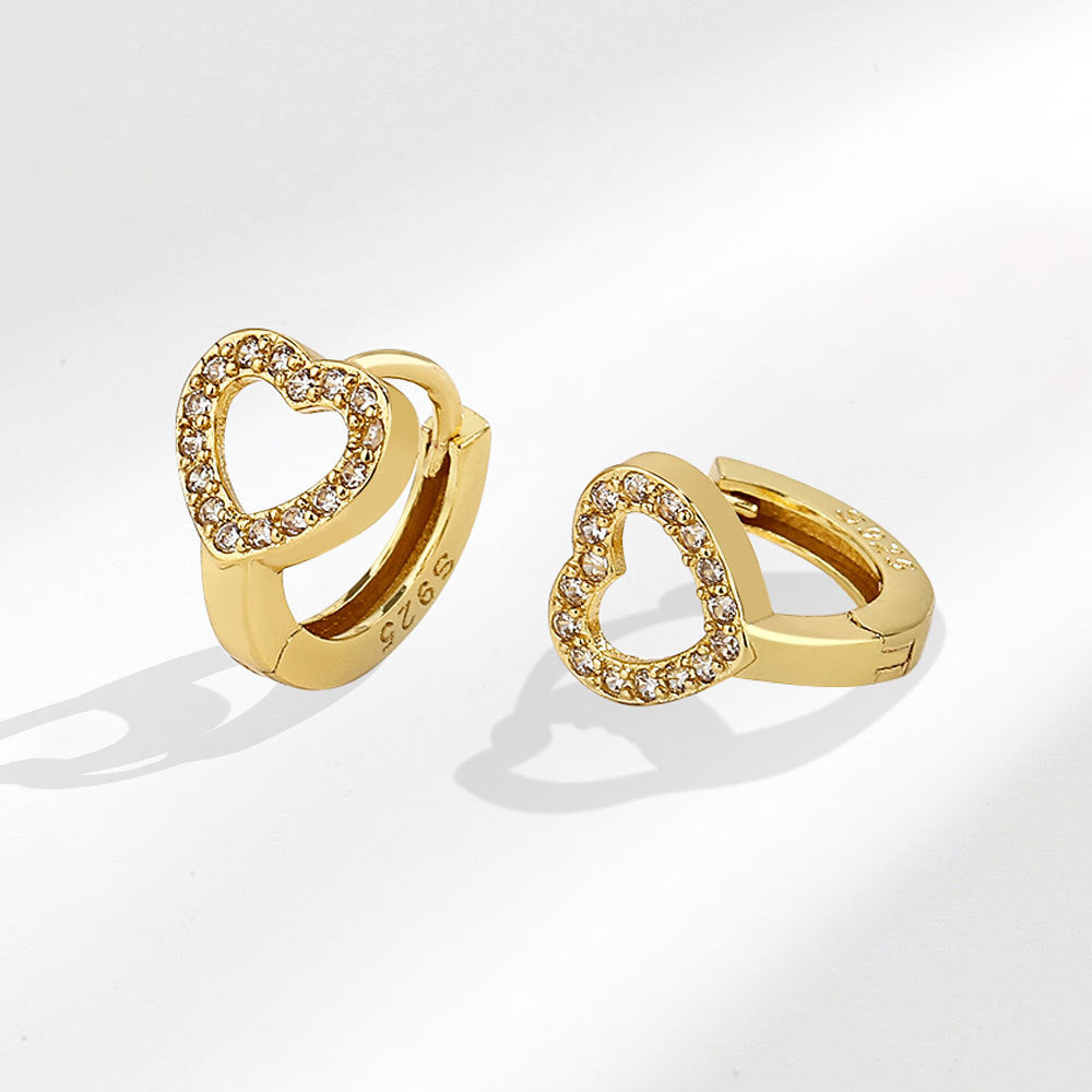 Women's Style Metal Heart Eardrop Design High-grade Rings