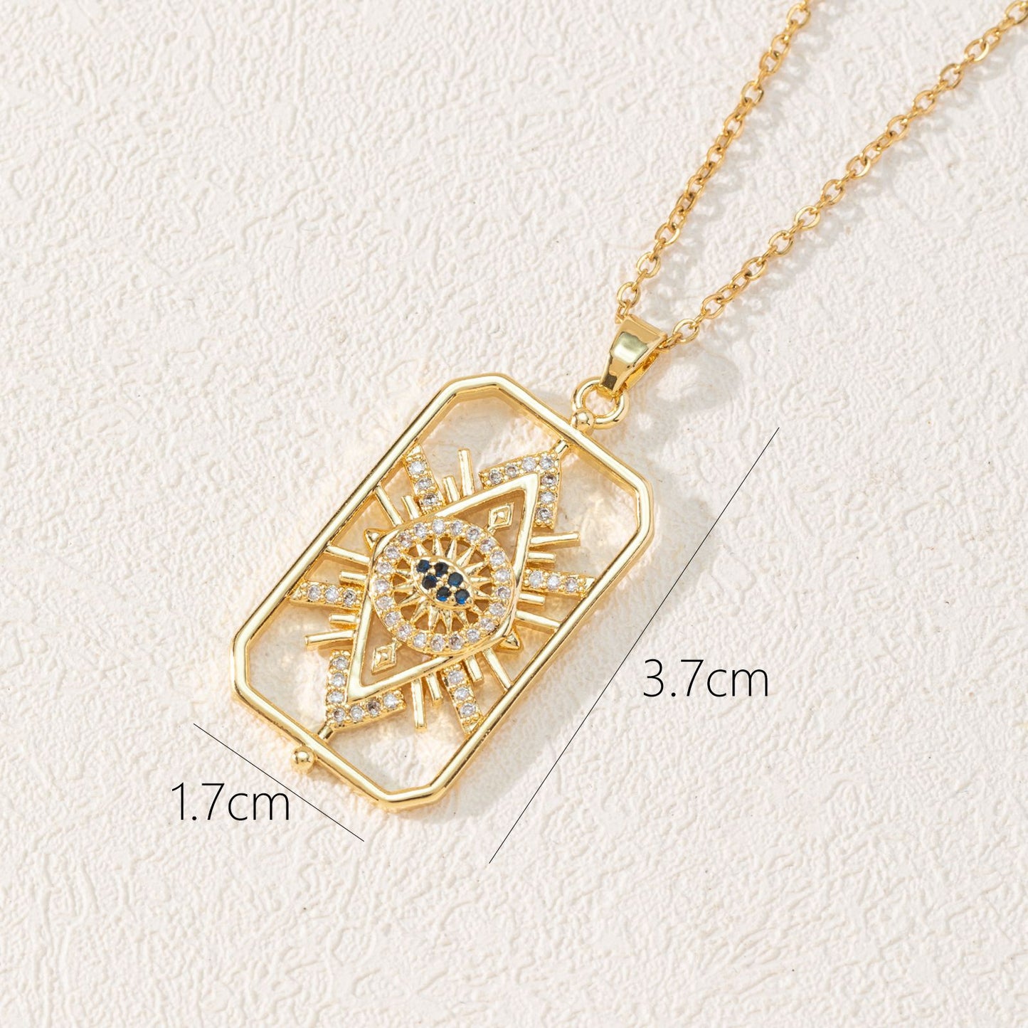 Style Fashion Dripping Zircon Eye Pendant Necklaces