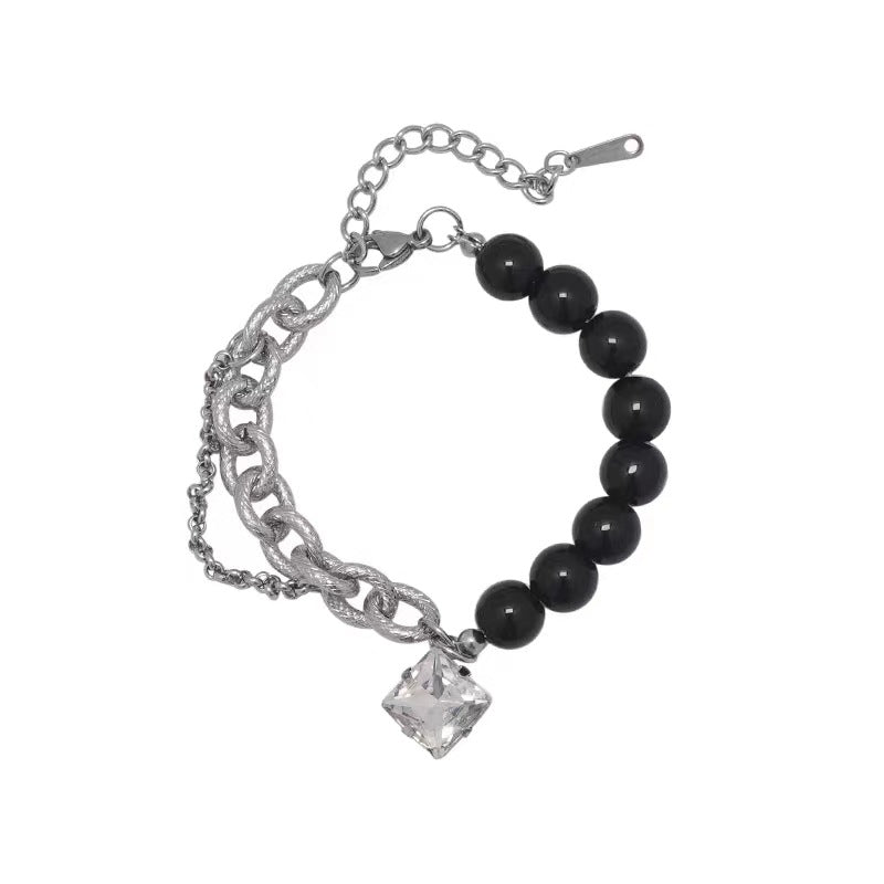 Damen & Herren & Wind Black Beaded Stitching Design Coole, beliebte Armbänder