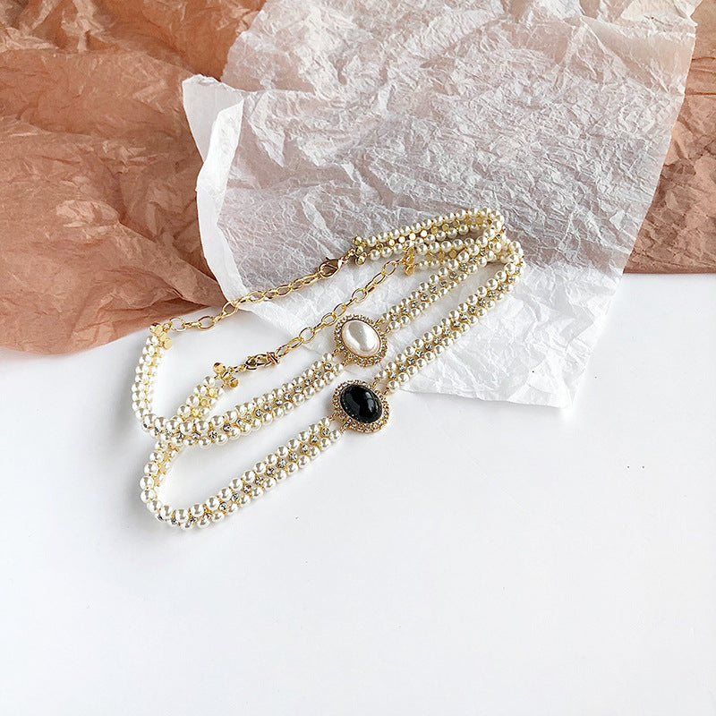 Women's Pearl Temperament Wild French Clavicle Chain Necklaces