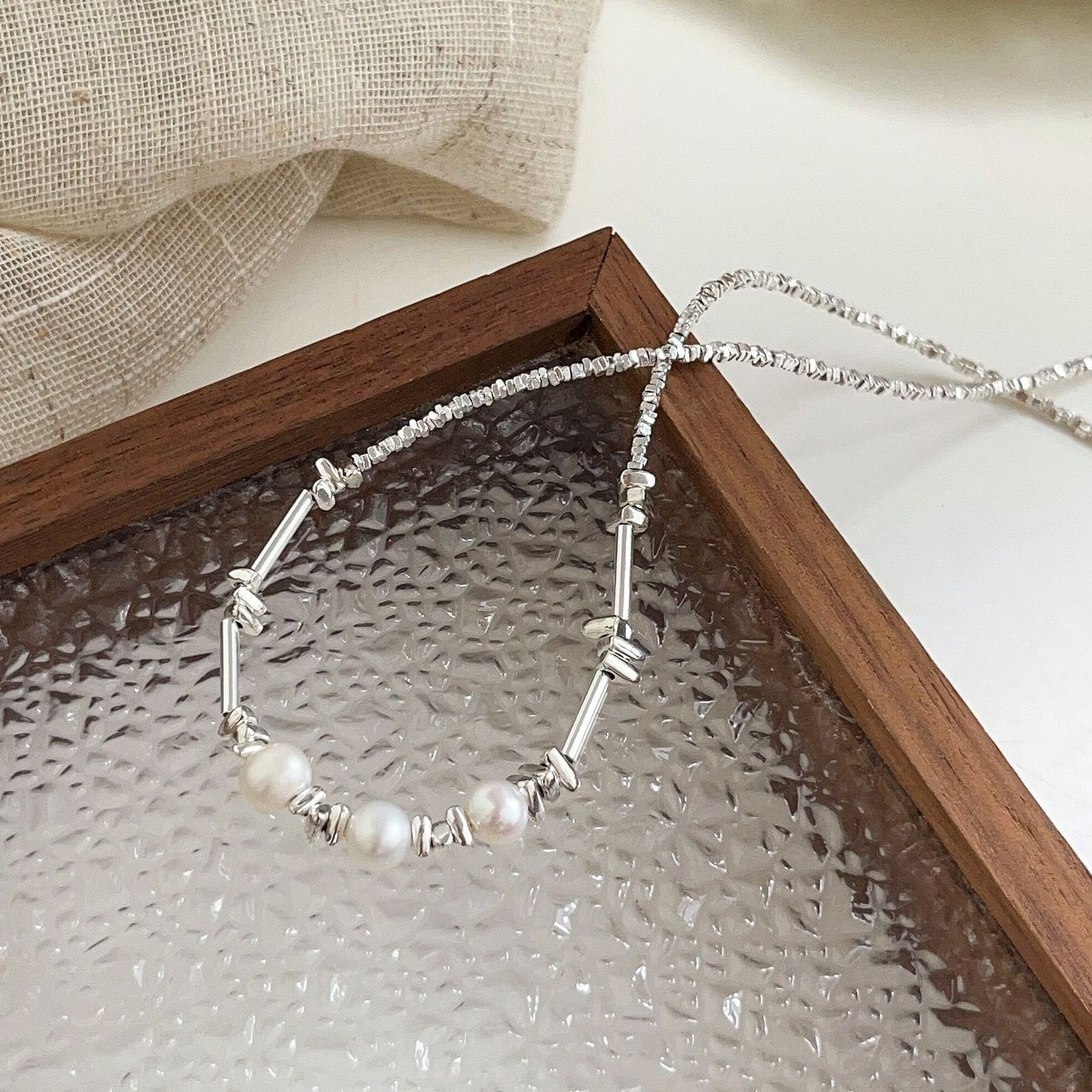 Women's Sterling Small Pieces Of Stitching Pearl Light Luxury Necklaces