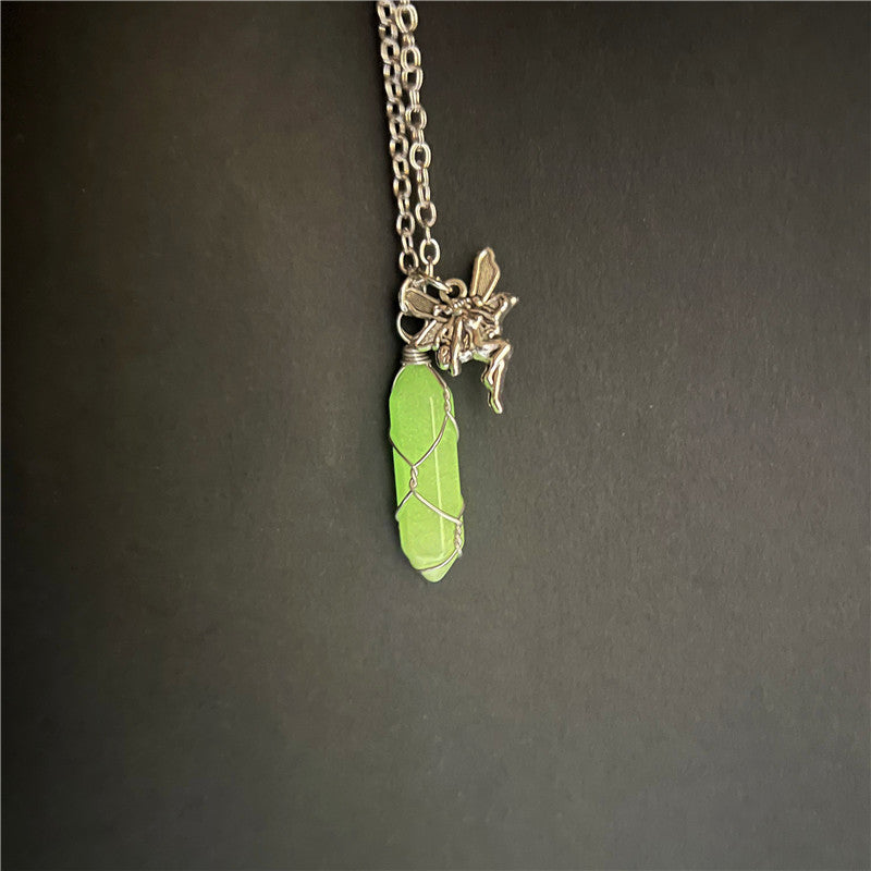 Colliers en cristal de fée simple et mignon avec ailes