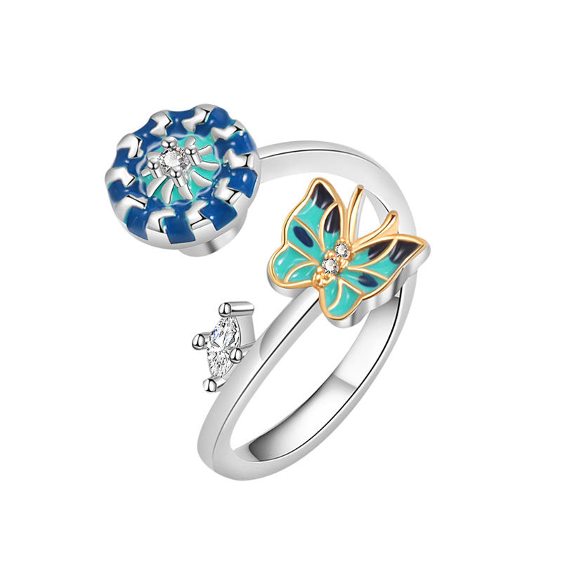 Die verstellbare Schmetterlingsblume kann mit Ringen geöffnet werden