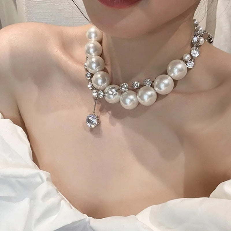 Women's Design High-grade Fashion Pearl Zircon Classic Style Fashionable Necklaces