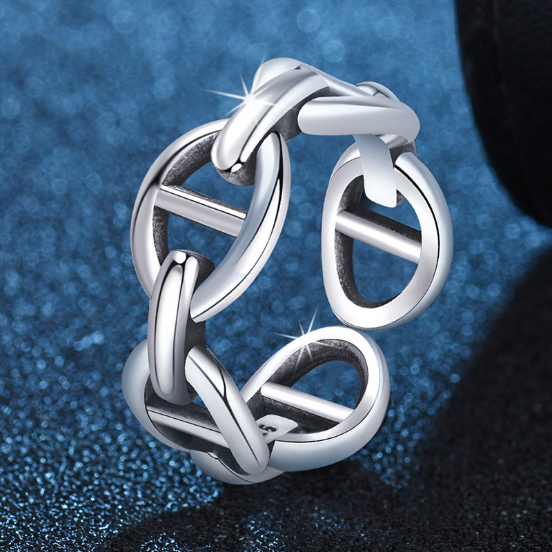 Women's Chain Fashion Personality Thai Sier Double Rings