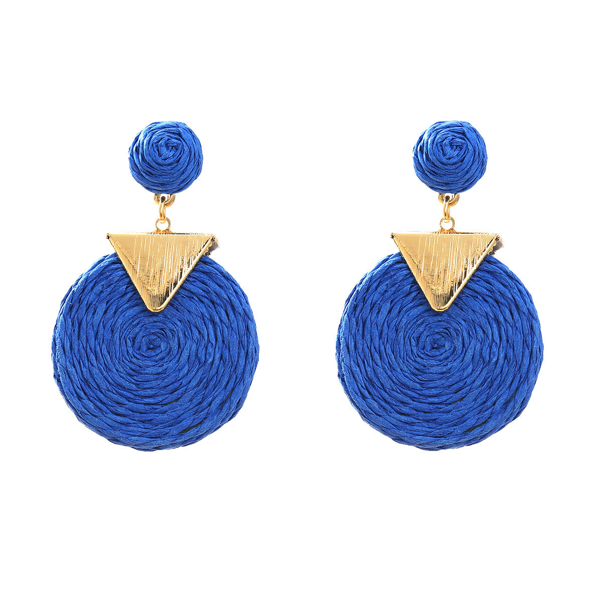 Summer Raffia Female Stylish Round Bohemian Earrings