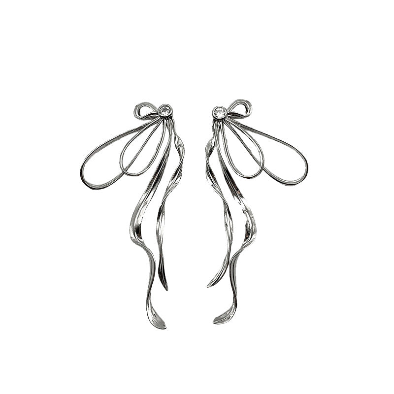 Sier Bow Vintage Style Ear Cold Earrings